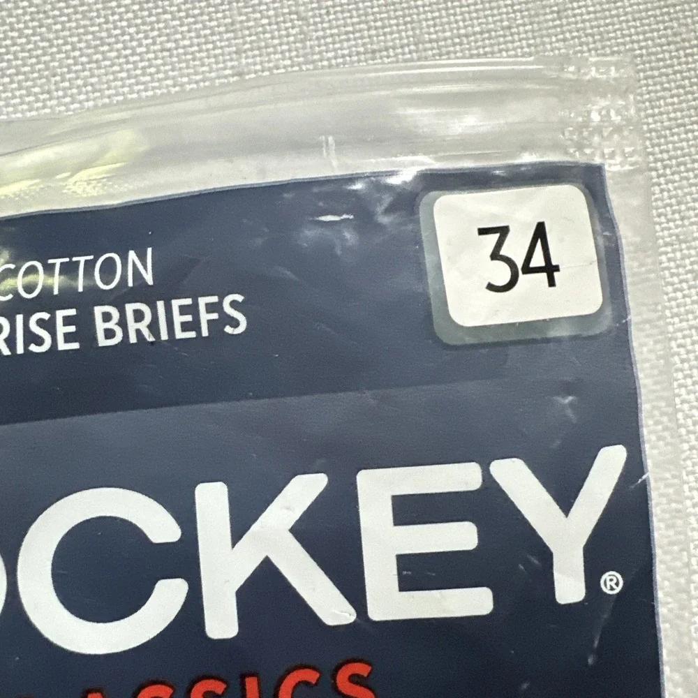 Men's 3 Pairs Jockey Classic Collection Low-Rise Briefs Black NIP 100% Cotton 34